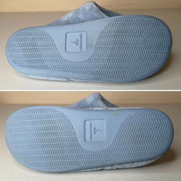 Tempur-Pedic Windsock Slippers Light Blue Terrycloth Size 7 - Picture 12 of 14